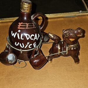 MCM 50s VINTAGE Donkey Cart Wildcat Juice Mug Decanter Artmark Home Decor Rare